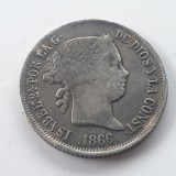 Moneda Argint Spania 40 Centimos 1866 Isabella II