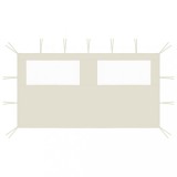 VidaXL Perete lateral foișor cu ferestre, crem, 4x2 m