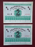 Romania, 2 tichete x 2 lei, Navrom, Motonava Transilvania, an 1968