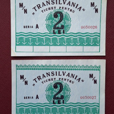 Romania, 2 tichete x 2 lei, Navrom, Motonava Transilvania, an 1968