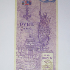 Rara! Croatia 2 Banice 1990 UNC propunere/proba bancnota