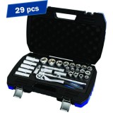 Cumpara ieftin Set Chei Tubulare Hyundai HY-59653, 29 piese, 1/2", Crom Vanadiu, Clichet 72 dinti, Profesional/Semiprofesional