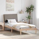 vidaXL Cadru de pat Maroniu și taupe 90 x 190 cm Lemn masiv de pin 878787