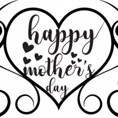 Sticker decorativ, Happy mother's day, Negru, 85 cm, 7353ST-4