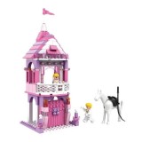 Set de Construcție "Castelul Micuței Prințese" cu Balcon și Cavaler pe Cal Alb, 167 Piese, Multicolor, EMC ONSHOP&reg;