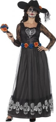 Costum Day of The Dead Mireasa Neagra M foto