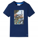 Tricou pentru copii, albastru &icirc;nchis, 116, vidaXL