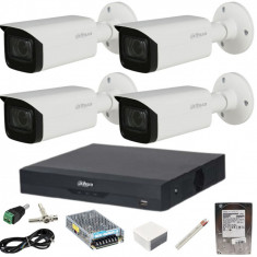 Sistem de supraveghere Dahua 4 camere, 2 Megapixeli, Color noaptea, DVR Dahua 4 canale,accesorii incluse + HDD 1TB, Vizualizare numere de inmatricular
