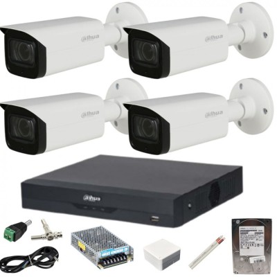 Sistem de supraveghere Dahua 4 camere, 2 Megapixeli, Color noaptea, DVR Dahua 4 canale,accesorii incluse + HDD 1TB, pentru vizualizarea numerelor de i foto
