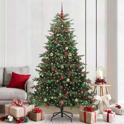 vidaXL Brad de Crăciun artificial Verde 210 cm PVC și metal și plastic 3395567 foto