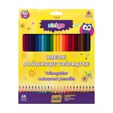 Creioane colorate Strigo cu ascutitoare inclusa, 24 culori set