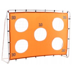 Poarta de fotbal din otel 213x152 cm cu tinta antrenament, portocalie