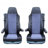 2 x Huse Scaune pentru VOLVO FL,FE,FM16,FH16,FH12 Camioane Negru Gri Textile