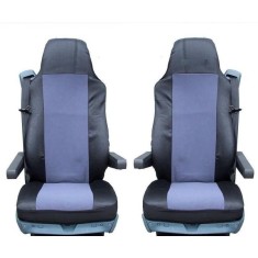 2 x Huse Scaune pentru VOLVO FL,FE,FM16,FH16,FH12 Camioane Negru Gri Textile