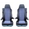 2 x Huse Scaune pentru Mercedes Actros Atego Axor Camioane Negru Gri Textile