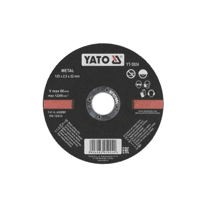 Disc debitat metale 125x2.5x22mm Yato YT-5924