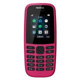 Telefon mobil Nokia 105, Dual SIM, 4 MB RAM, 2G, display TFT, 800 mAh, Pink