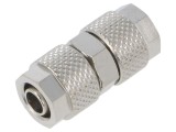Conector filetabil inline pentru &icirc;mbinare max. 15bar din alamă nichelată