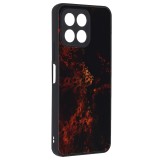 Husa pentru honor x6 / x8 5g / 70 lite, tech glass, glaze, red nebula