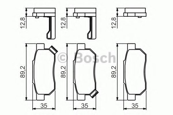 Set placute frana,frana disc ROVER 25 (RF) (1999 - 2005) BOSCH 0 986 495 256