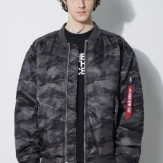 Alpha Industries geaca bomber MA-1 CS Camo barbati, culoarea negru, de tranzitie