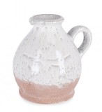 Cumpara ieftin Vaza flori teracota natur alb Orfeo 21x17x20 cm