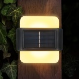 Set 2 lampi solare LED de perete, IP44 pentru exterior, autonomie 12 ore, 9x9x2.3cm, negru Household NewTrend