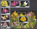 Jersey 2008 - Orhidee, Serie + Colita, MNH