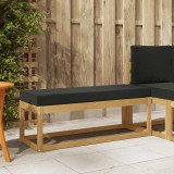 vidaXL Bancă de exterior Alb 115 x 43 x 45 cm Lemn Solid de Acacia 901678