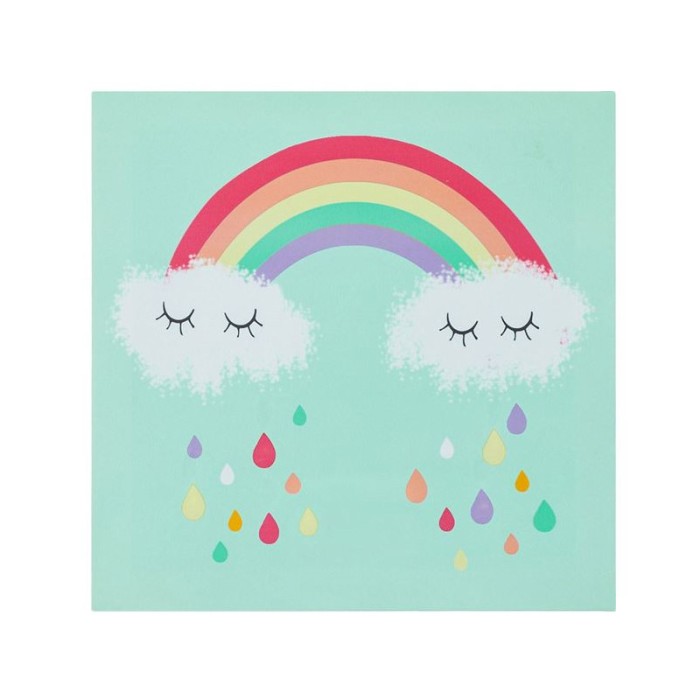 Tablu decorativ Canvas, Curcubeu Iluminat, 25x25 cm, ATU-082529