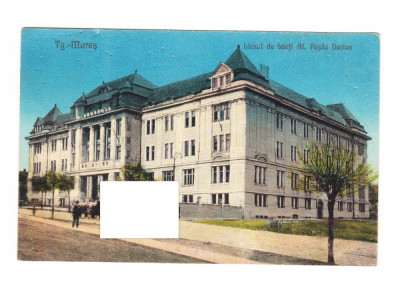 CP Targu Mures - Liceul de baieti Al. Papiu Ilarion, circulata, 1926, stare buna foto