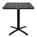 Outsunny Masa pentru terasă, pentru 4 persoane, cu aspect de lemn, cadru din aluminiu, 70 x 70 x 76 cm, Gri | Aosom Romania