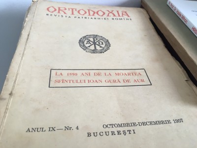 ORTODOXIA/REV.PATRIARHIEI 1957- 1550 DE ANI DE LA MOARTEA SF. IOAN GURA-DE-AUR foto