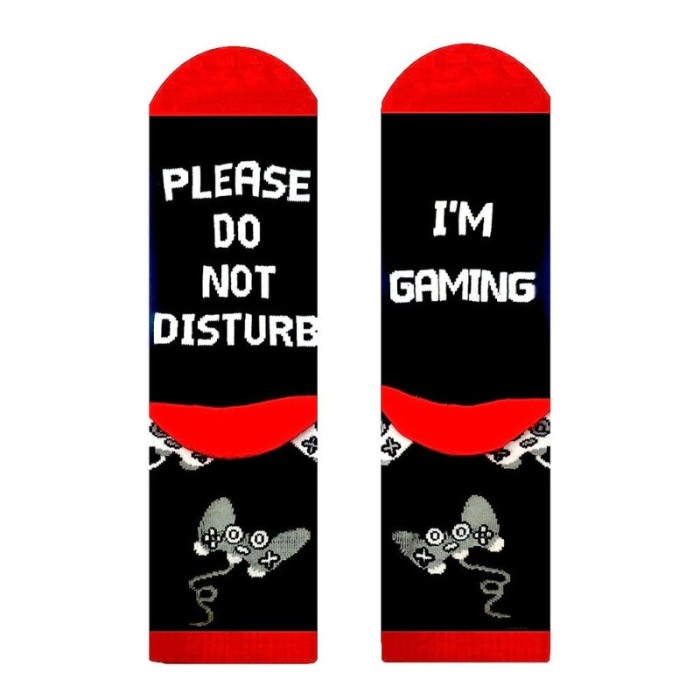 Soset, amuzante, pentru gameri, Please do not disturb, Marime universala: 40-44, Imprimeu amuzant, un cadou haios ideal pentru el sau ea