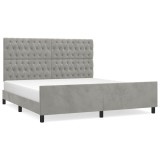 Cumpara ieftin Cadru de pat cu tablie, gri deschis, 180x200 cm, catifea
