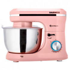 Mixer cu bol rotativ Daewoo, 1600W, 10 viteze, capacitate 4.5 litri, roz foto