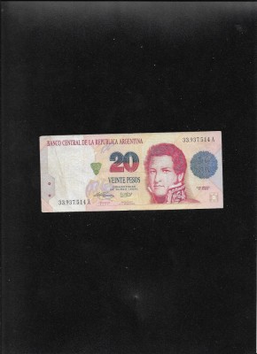 Rar! Argentina 20 pesos convertibles 1992(97) seria33937514 foto