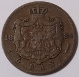 Rom&acirc;nia, 5 Bani 1884.