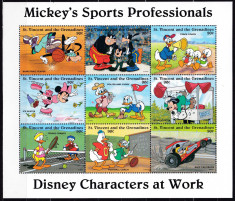DB Disney St. Vincent Sportivii lui Mickey MS MNH foto
