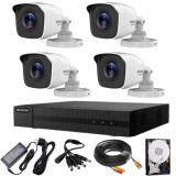 Sistem supraveghere Hikvision seria HiWatch 4 camere 5MP IR 20m DVR 4 canale cu accesorii si HDD 500GB inclus SafetyGuard Surveillance