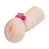 Masturbator Vagin Realistic cu Inel Penis Vibratii, TPR, 13.5cm, Elastic, Natural