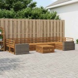 vidaXL Set de canapele de exterior 8 pcs natural Lemn Solid de Acacia 3383157