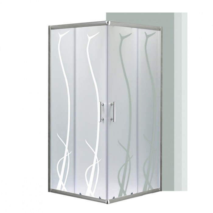 Cabină de duș pătrată Spirit BAMBOO 80x80, fără cădiță de duș