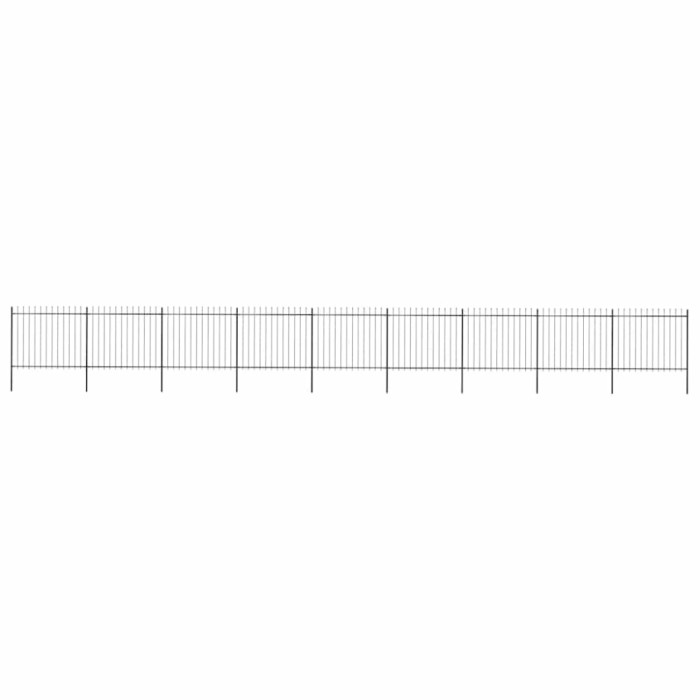 vidaXL Gard de grădină cu v&acirc;rf tip suliță din oțel 1603,5x150 cm, negru 277637