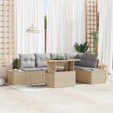 VidaXL Set de masă pentru grădină 6 pcs Bej, Gri 100 x 55 x 73 cm