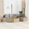 vidaXL Set de masă pentru grădină 6 pcs Bej și gri 100 x 55 x 73 cm 3349965