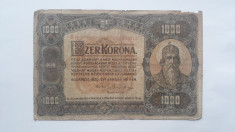 1000 Korona 1920 Ungaria bancnota coroane foto