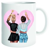 Cana alba personalizata fete, surori, prietene, BFF, INOVATIX&reg;. 330ml