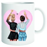 Cana alba personalizata fete, surori, prietene, BFF, INOVATIX&reg;. 330ml