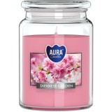 Sviečky AURA, v skle, japonsk&aacute; z&aacute;hrada, 100h, 500g
